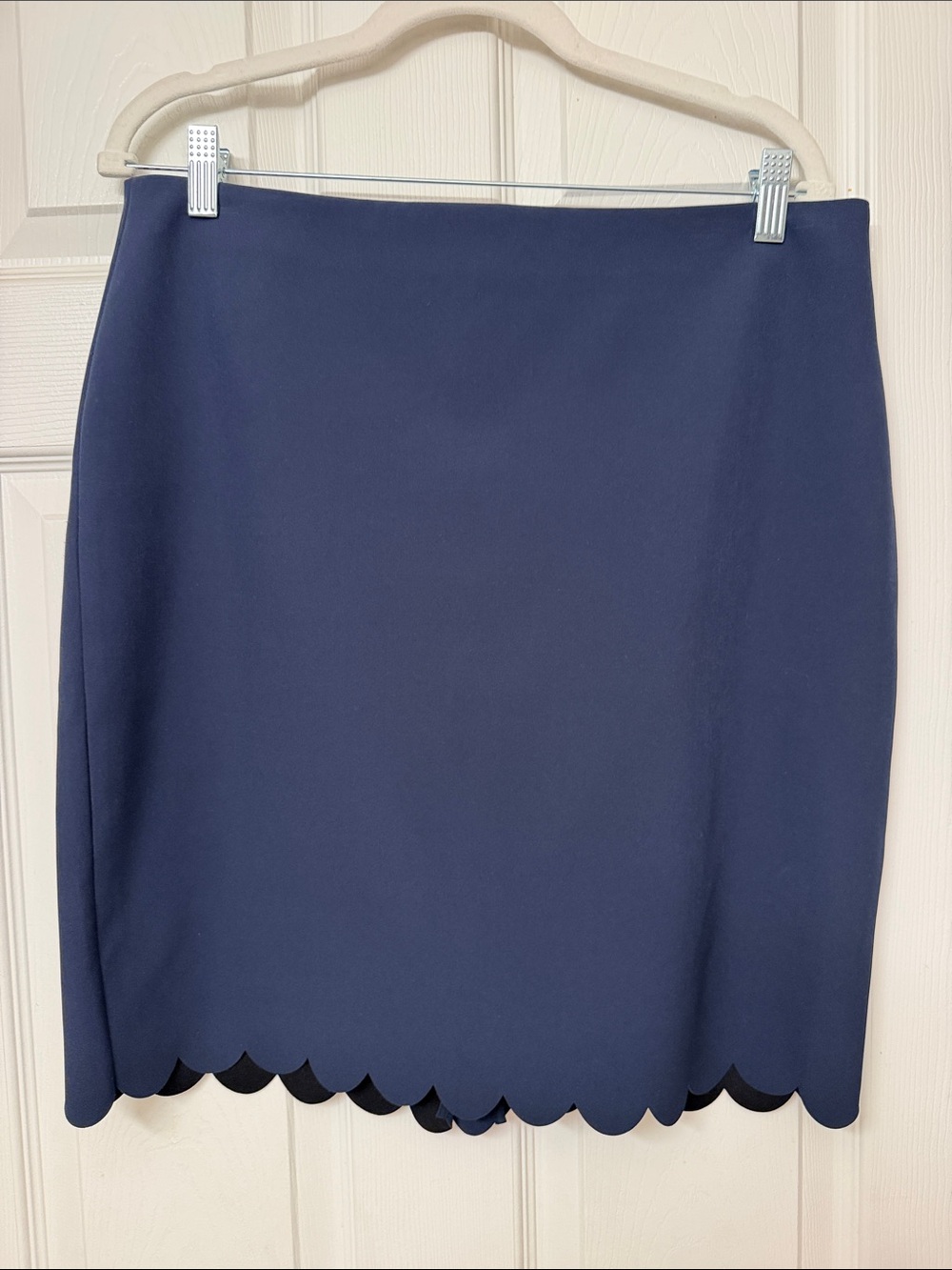 Banana Republic Navy Scalloped Pencil Skirt
